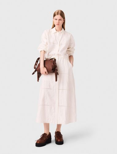 Jupe Midi Brodée - Blanc - Maje - Maje - Modalova