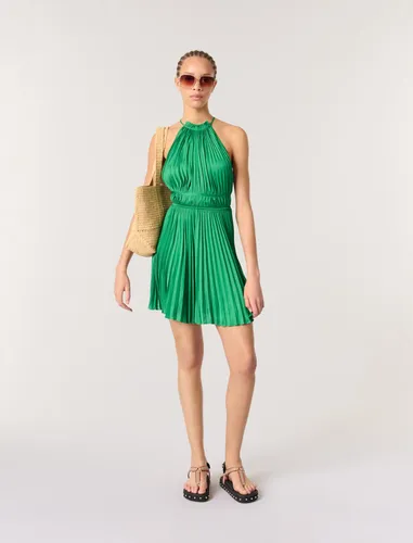 Robe Courte Plissée Dos Nu - Maje - Modalova