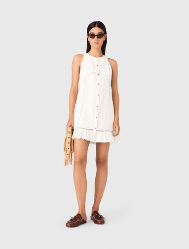 Robe En Lin Mélangé Et Broderie - Maje - Modalova