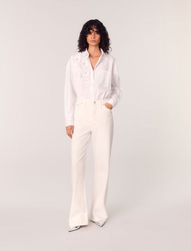 Chemise Longue À Fleurs Brodées - Maje - Modalova