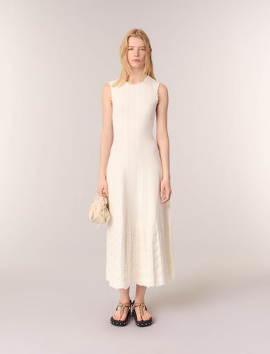 Robe En Maille Pointelle Perlée - Maje - Modalova