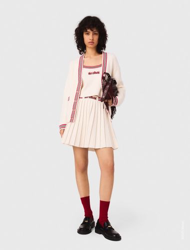 Cardigan Long Brodé - Blanc - Maje - Maje - Modalova