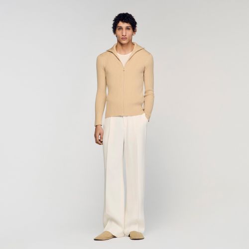 Cardigan à col montant zippé - Sandro Paris - Modalova