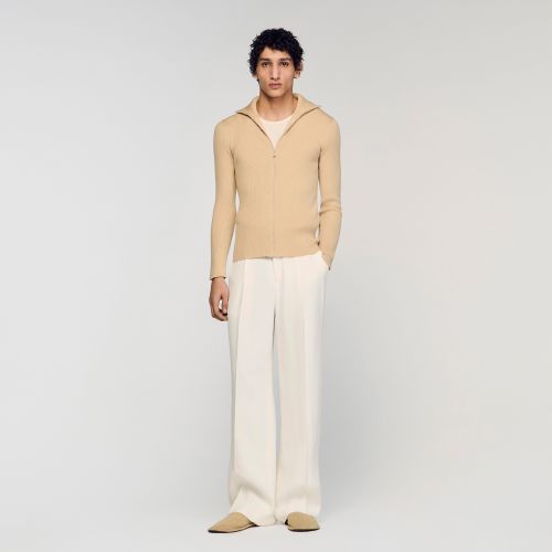 Cardigan à col montant zippé - Sandro Paris - Modalova