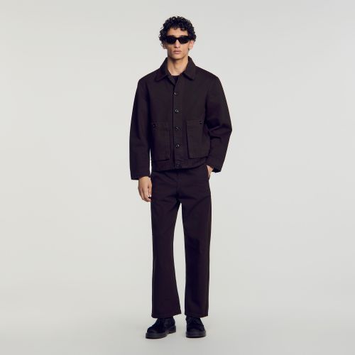 Blouson worker en denim - Sandro Paris - Modalova