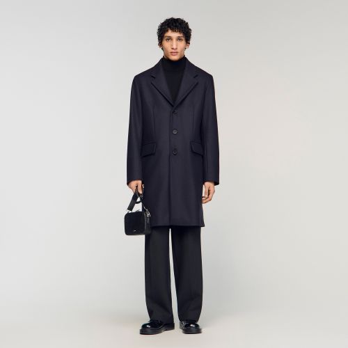 Manteau en laine et cachemire - Sandro Paris - Modalova