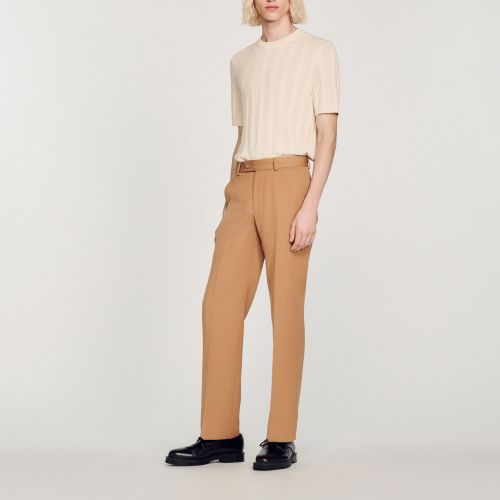 Pantalon en laine mélangée - Sandro Paris - Modalova