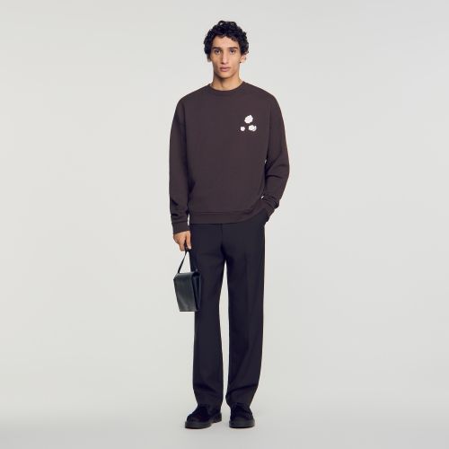 Sweatshirt oversize à fleur - Sandro Paris - Modalova