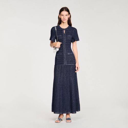 Robe longue maille strassée - Sandro Paris - Modalova