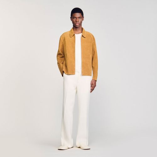Blouson en croute de cuir - Sandro Paris - Modalova