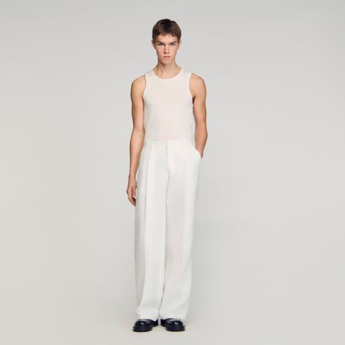 Pantalon de costume en lin - Sandro Paris - Modalova
