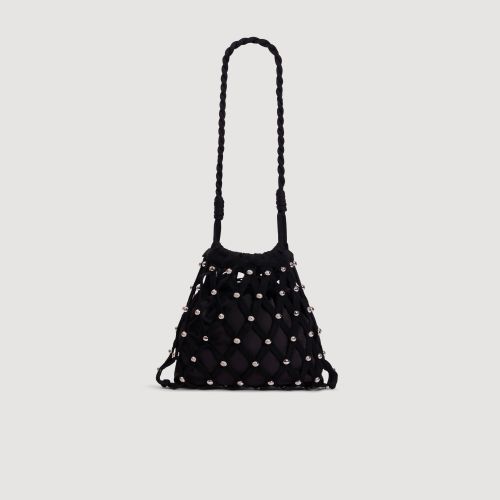 Sac en maille effet filet à studs - Sandro Paris - Modalova