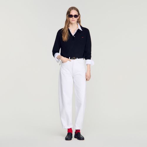 Polo en laine à logo - Sandro Paris - Modalova