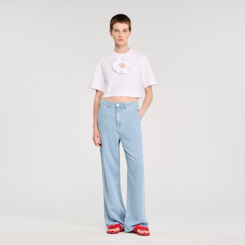 T-shirt à détail volant - Sandro Paris - Modalova
