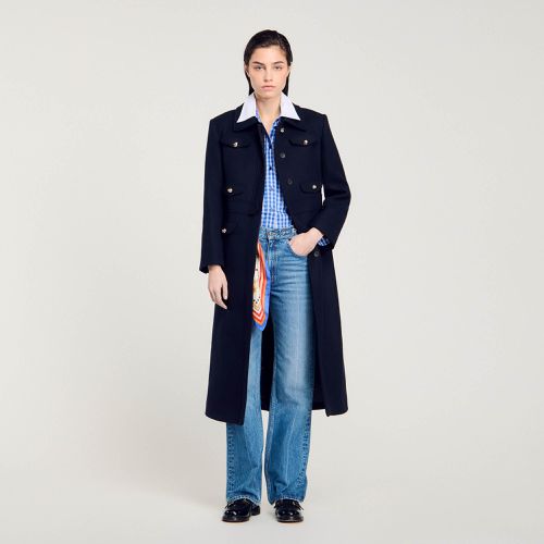 Manteau long cintré - Sandro Paris - Modalova