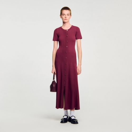 Robe longue en maille - Sandro Paris - Modalova