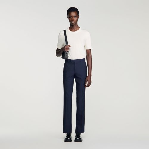 Pantalon de costume en laine - Sandro Paris - Modalova