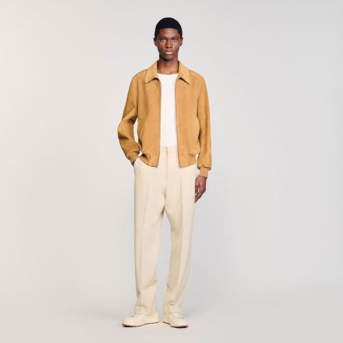 Blouson en croute de cuir - Sandro Paris - Modalova