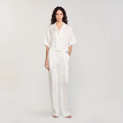 Chemise courte à jacquard à noeuds - Sandro Paris - Modalova