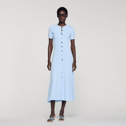 Robe longue en maille - Sandro Paris - Modalova