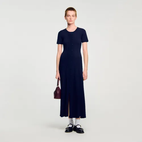Robe longue en maille - Sandro Paris - Modalova