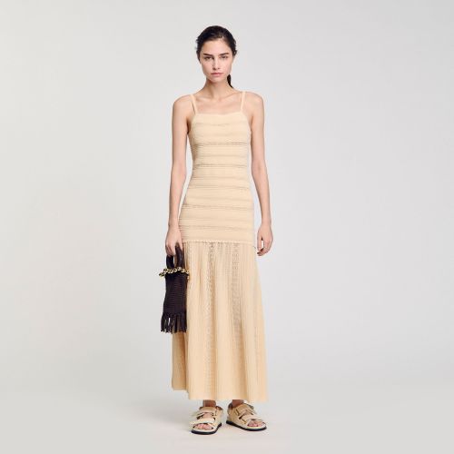 Robe longue en maille - Sandro Paris - Modalova
