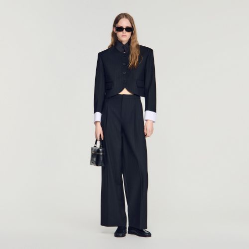 Veste courte à col montant - Sandro Paris - Modalova