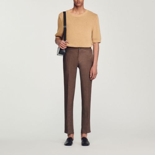 Pantalon en lin - Sandro Paris - Modalova