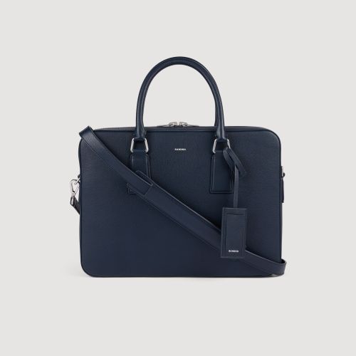 Grand briefcase en cuir grainé - Sandro Paris - Modalova