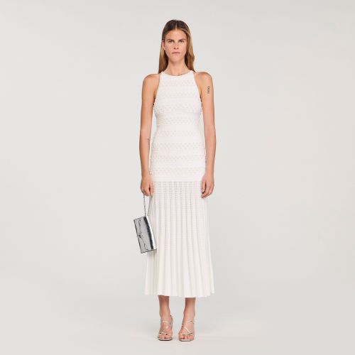 Robe longue perlée - Sandro Paris - Modalova