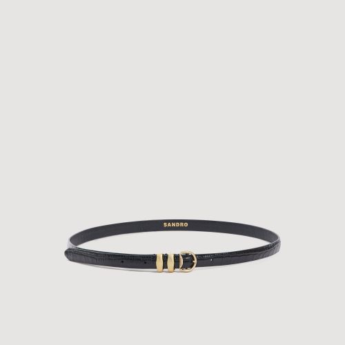 Ceinture en cuir effet croco - Sandro Paris - Modalova