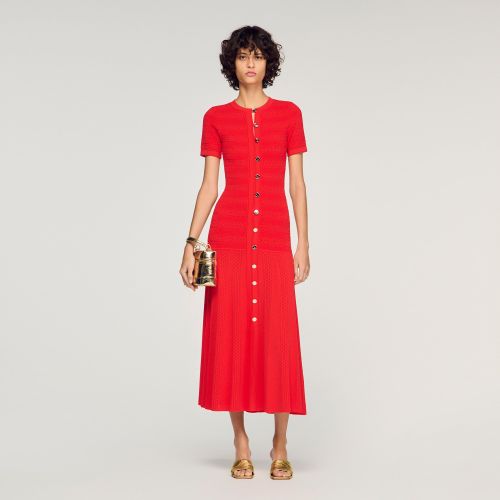 Robe longue imprimé fleuri - Sandro Paris - Modalova