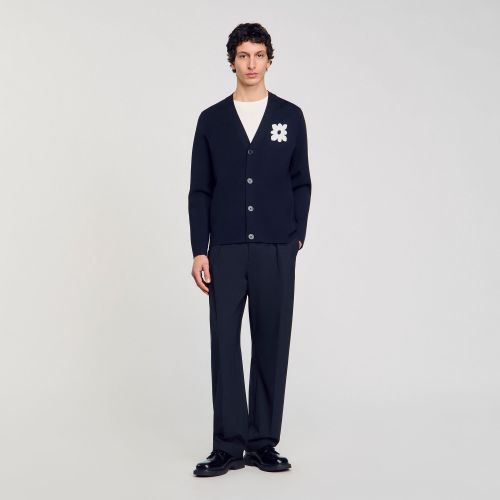 Cardigan à détail fleur - Sandro Paris - Modalova