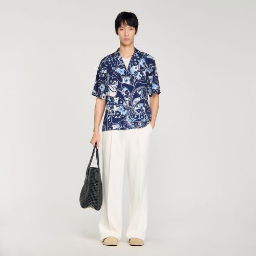 Chemise fluide imprimé col requin - Sandro Paris - Modalova