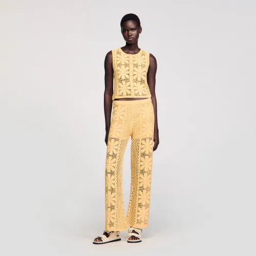 Gilet en crochet - Sandro Paris - Modalova