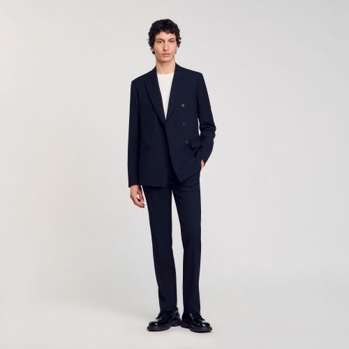 Veste de costume croisée - Sandro Paris - Modalova