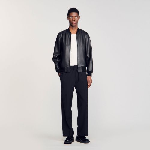 Blouson en cuir - Sandro Paris - Modalova
