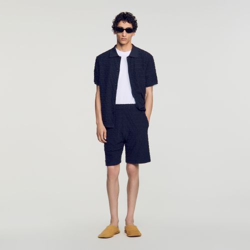 Short en maille éponge jacquard - Sandro Paris - Modalova