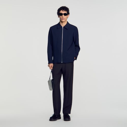 Chemise zippée en jersey - Sandro Paris - Modalova