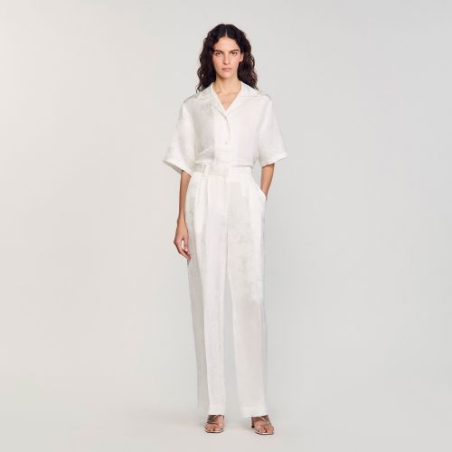 Pantalon à jacquard à noeuds - Sandro Paris - Modalova