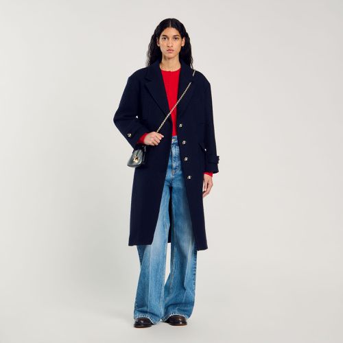 Manteau long oversize - Sandro Paris - Modalova