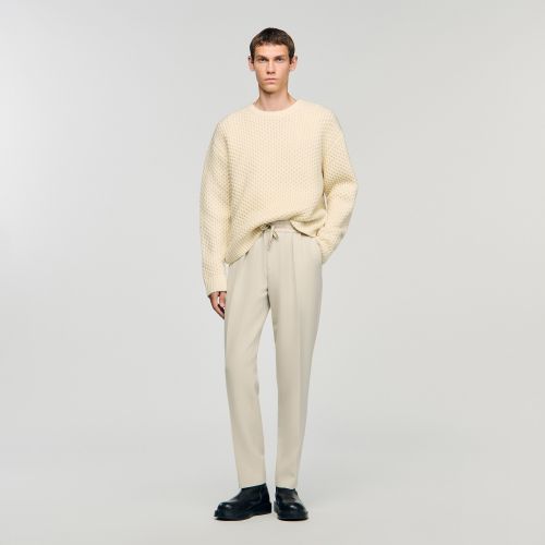 Pantalon droit élastiqué - Sandro Paris - Modalova