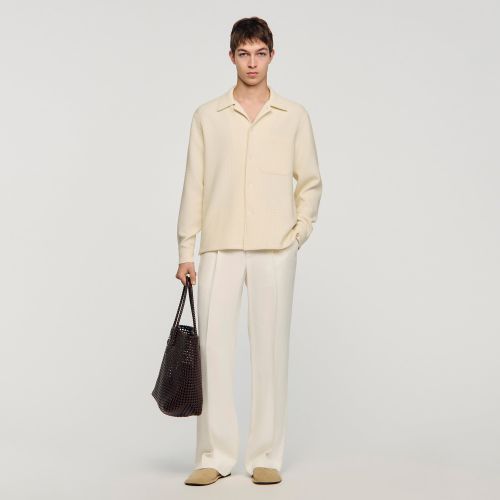 Chemise texturée à col requin - Sandro Paris - Modalova