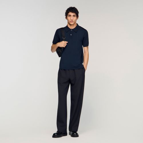 Polo en maille à manches courtes - Sandro Paris - Modalova