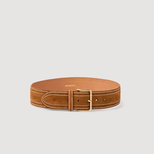 Ceinture large en cuir de veau - Sandro Paris - Modalova