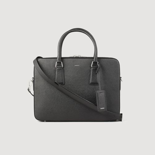 Briefcase en cuir format slim - Sandro Paris - Modalova