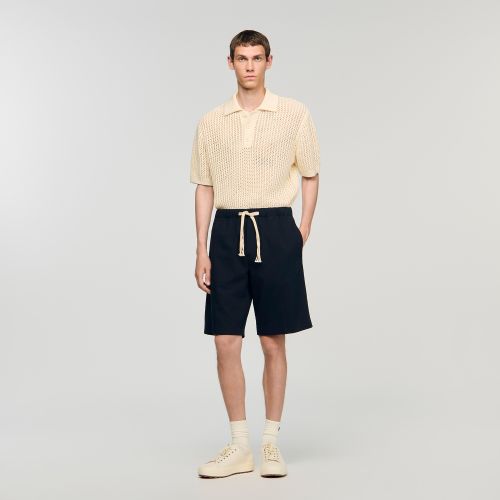 Short en coton à taille élastiqué - Sandro Paris - Modalova