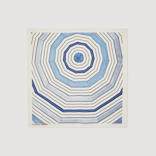 Foulard en soie à imprimé rayures - Sandro Paris - Modalova
