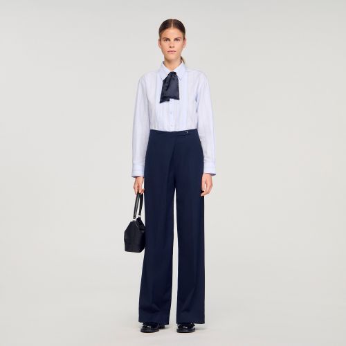 Pantalon droit asymétrique - Sandro Paris - Modalova