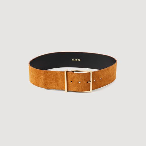 Ceinture large en cuir - Sandro Paris - Modalova